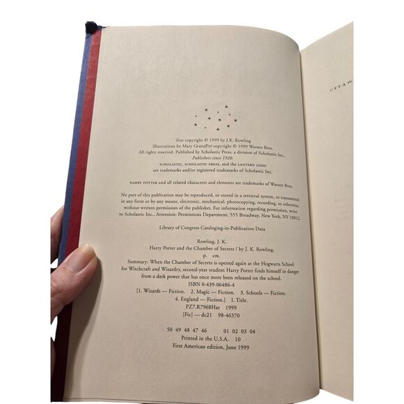 HARRY POTTER & Chamber of Secrets Hardcover Book 2 Later Printing 0439064864 - Picture 7 of 8